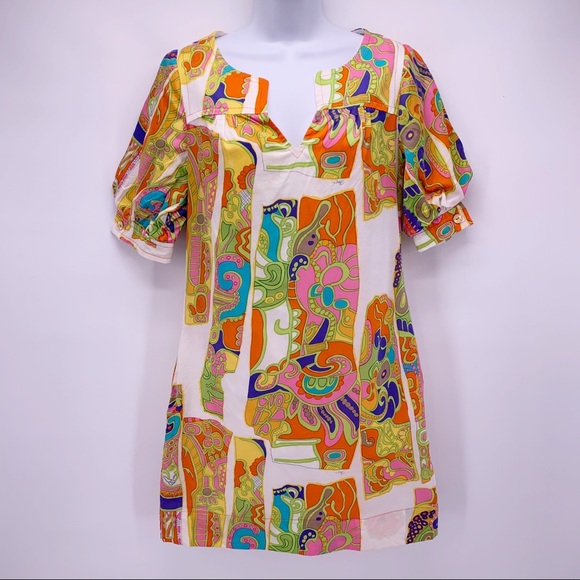 Trina Turk Dresses & Skirts - VINTAGE Trina Turk 60s Style Mod Print Dress Sz 0